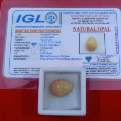 natural fire opal 7.33 Cts
